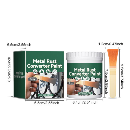 Metal Rust Conversion Paint Waterproof Black Gray 150g 1