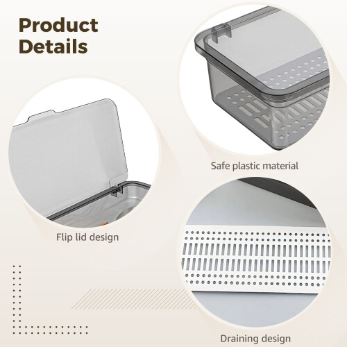 3-Pc Clear Chopsticks Storage Organizer with Lid, Dustproof & Stackable, Compatible with Kitchen/Bathroom Drawers 2