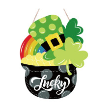 St. Patricks dag regnbuedørskilt Trefoil tre gårdshus familie velkomstdekor inngangsdørdekorasjon for feriehusinngang festdekor
