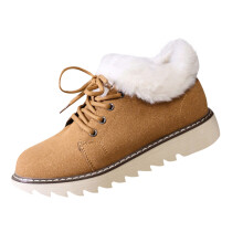 Bottes de neige Ă plateforme marron pour femmes avec doublure en peluche et