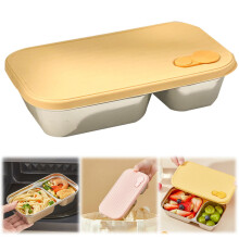 Reusable Stainless Steel 2-Compartment Snack Containers with Leakproof Lids, Dishwasher Safe, Compatible with Travel & Camping