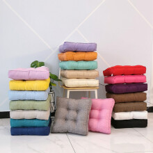 Maho Square Outdoor Chair Cushion, Solid Color Thickened Imitation Linen, Compressed Tatami Style, Candy Colors & Black