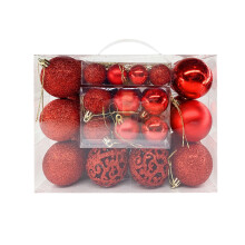 Christmas Ornament Balls Set Red 50 Pieces