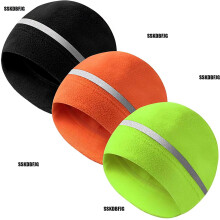 Cappello da corsa riflettente in pile con protezione per le orecchie, berretto di sicurezza da donna per la stagione fredda (3 pezzi)