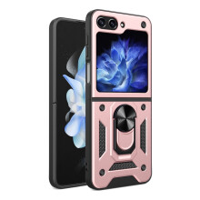 For compatible with Samsung Galaxy Z Filp 6 5 4 3 Phone Case Slide Camera Kickstand Ring Shockproof Protective Cover