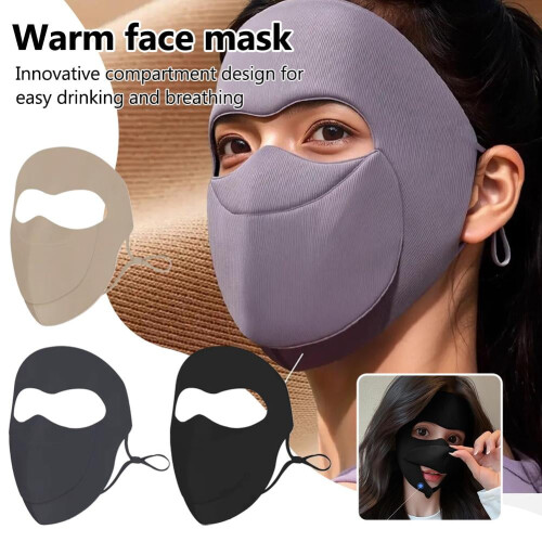 Fiber Full-Face Mask for Women Windproof Warm Breathable 1