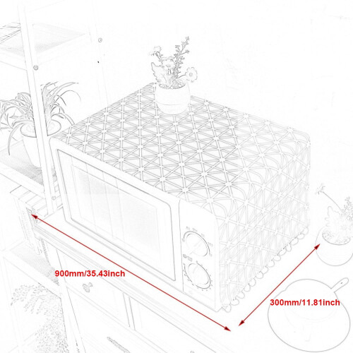 Couvercle anti-poussière pour micro-ondes avec 2 sacs de rangement 2