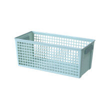 Plastic Desktop Storage Basket White Rectangular Large Capacity Ventilated Organizer Bin for Home & Office Organization