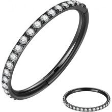 Nasenring aus Titan mit Mikrozirkonia, Scharnierverschluss, Unisex