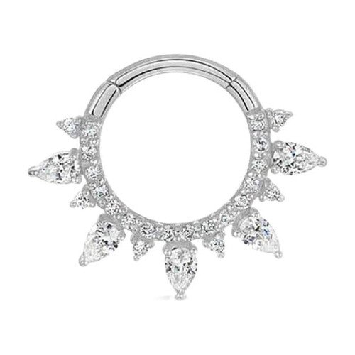 Argola nasal de titânio com microzircônias cúbicas