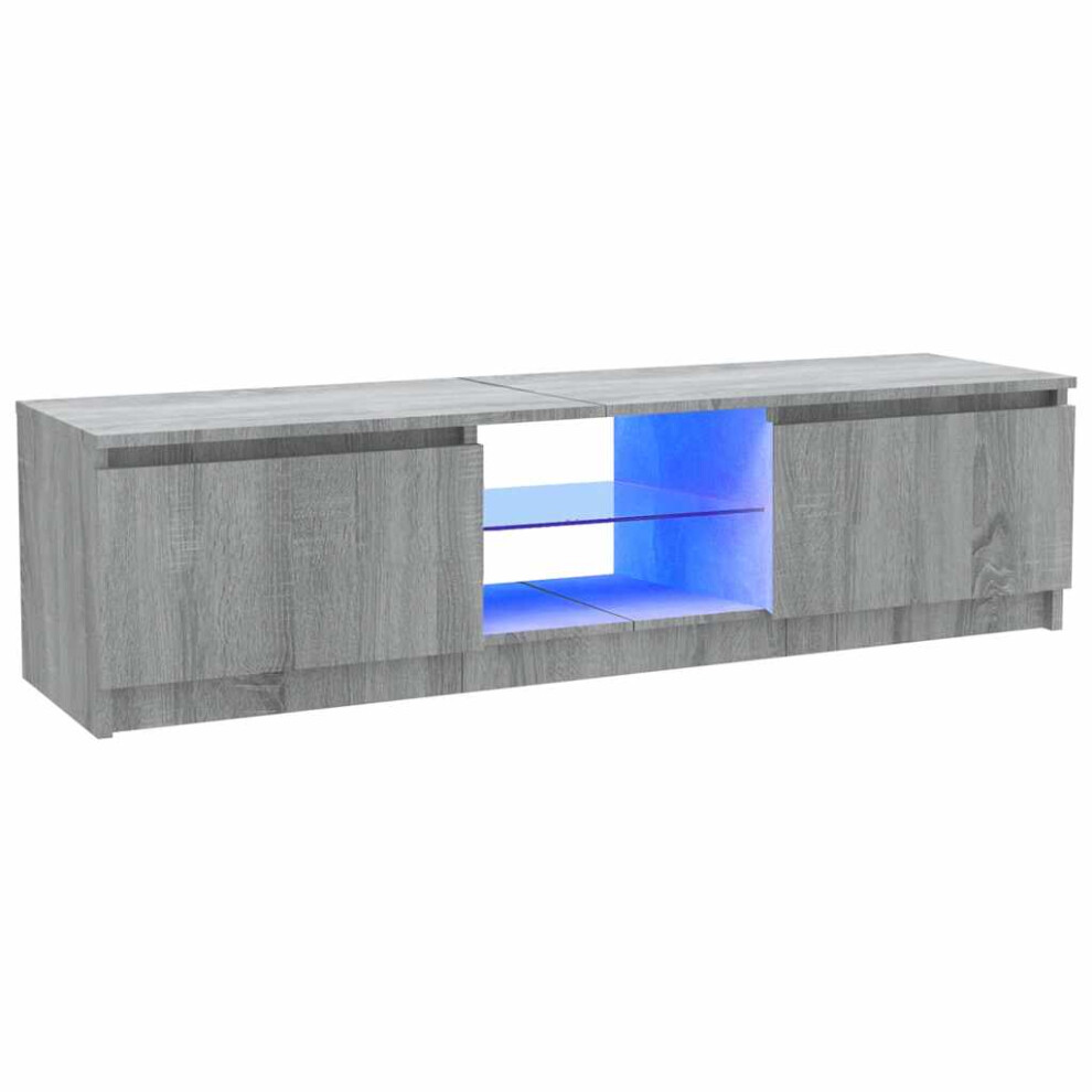 Vidaxl (Grey Sonoma) Tv Cabinet With Led Lights Tv Stand Tv Unit Hall Entertainment Cenrtre