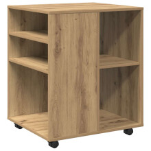 (artisan oak) vidaXL Rolling Cabinet Drawer Cabinet Filing Storage Cabinet Engineered Wood