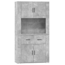 vidaXL Highboard Concrete Grey Engineered Wood Cupboard Sideboard Cabinet