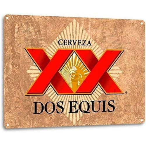 Dos Equis XX Bier-Logo, Metall-Blechschild, 20,3 x 30,5 cm