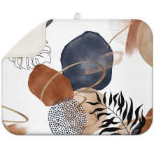 Bohemian dish drying mat 18x24 Inch with thick microfiber layers, colorful floral designs, and a soft, absorbent surface