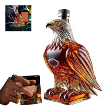 Coffret carafe à whisky avec verres à motif aigle – Compatible avec les bouteilles de whisky, décoration de bar et cadeau pour homme