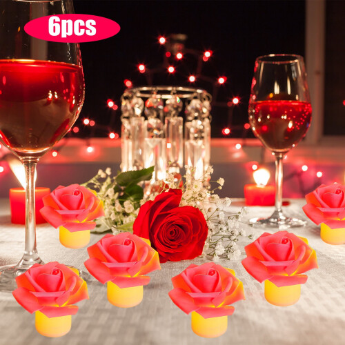 lyserøde rose LED flammeløse lys 1