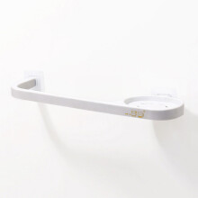 Porte-serviettes mural blanc en plastique, barre de rangement suspendue pour salle de bain, porte-serviettes simple.