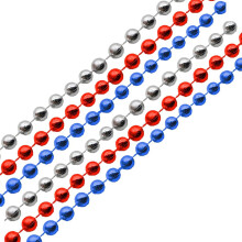 Colliers de perles rouges, blanches et bleues, ajustables, cadeaux pour la fête du 4 juillet pour enfants et adultes, fournitures en gros pour Mardi