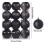 Christmas Tree Ornaments Set Black Shatterproof 12pcs 3