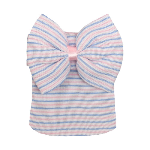Bonnet bébé avec turban à nœud papillon 1