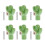 Modern Ceramic Drawer Pulls Green Cactus For Kitchen Cabinet 6 Sets 4