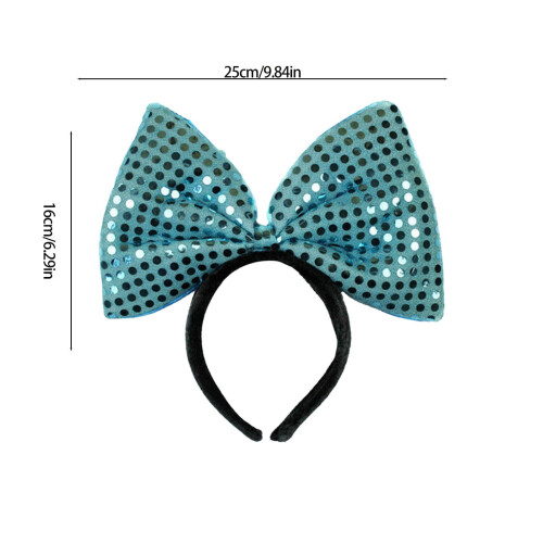 Sparkly Sequins Big Bow Headband for Women 1 piece 2