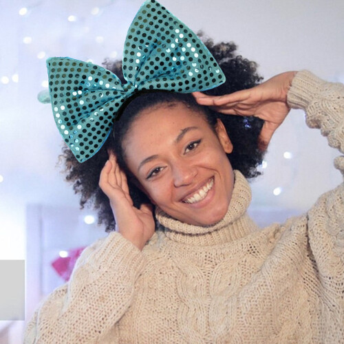Sparkly Sequins Big Bow Headband for Women 1 piece 1
