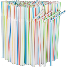 Extended Bendable Straw Juice Drink Milk Tea Straw Disposable Color Elbow(600pcs)