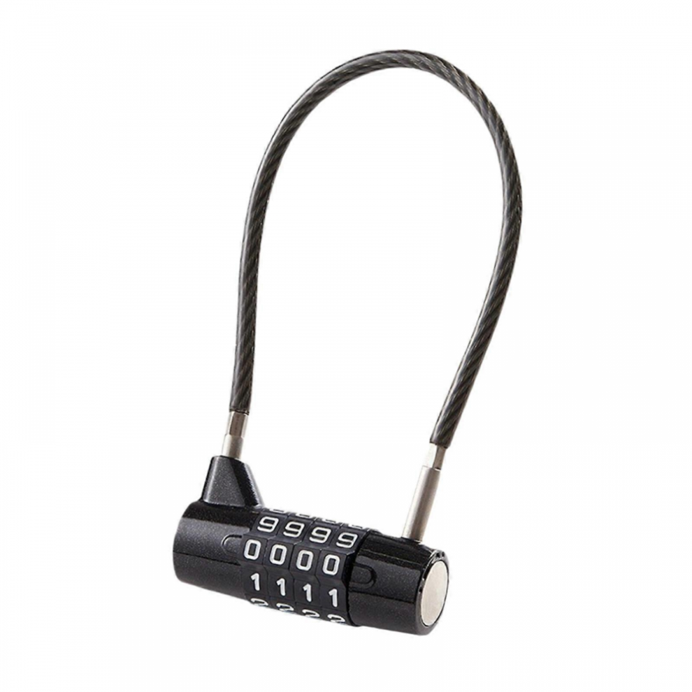 (17.5Cm Cable)Cable Lock Sturdy 4 Digit Combination Padlock Compatible Tool Box Shed Hasp Storage 17.5Cm Cable 6485316786123