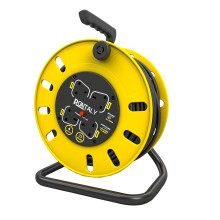 25M Yellow Heavy Duty Extension Lead Reel, Power Retractable Cord Reel