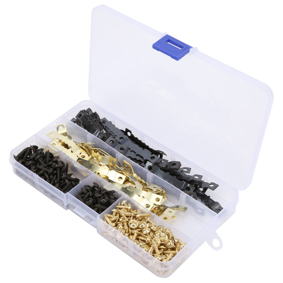 120Pcs Metal Double Hole Picture Hangers Kit With Screws, 240Pcs 7901391737359