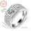 Sterling Silver Men's Ring Set with 3 Rows Cubic Zirconia 3