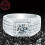 Sterling Silver Men's Ring Set with 3 Rows Cubic Zirconia 4