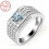 Sterling Silver Men's Ring Set with 3 Rows Cubic Zirconia 5