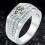 Sterling Silver Men's Ring Set with 3 Rows Cubic Zirconia 8
