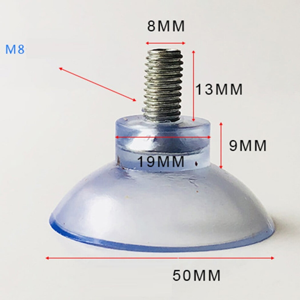 10 Pcs M8 Clear Nut Thumb Screw Suction Cups/Pad Suckers Turn Plastic/Rubber,50Mm 9448483008419