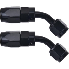 4AN Hose End Fitting 45 Degree Swivel for CPE Braided Hose Black 2PCS