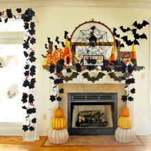 Halloween Pumpkin Rattan Flying Witch Originality Internet Star Holiday Gift Newly Product Pumpkin Maple Leaf Rattan Halloween Decorations Outdoor
