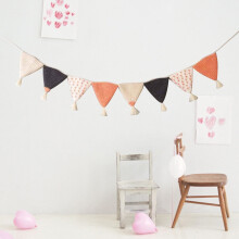 1Pack Cotton Bunting Banner Triangle Pennant Flags for Home Decor and Photography Background