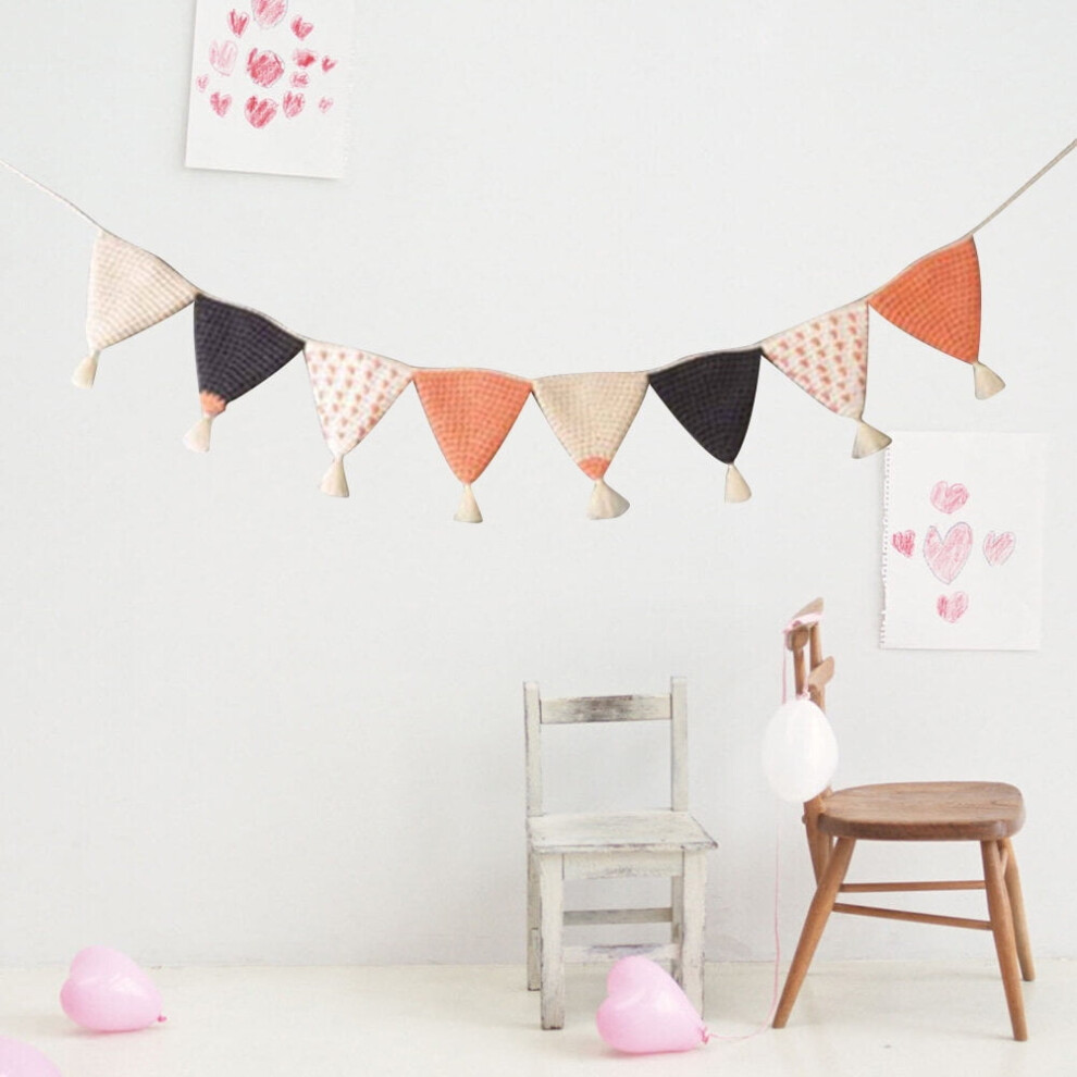 1Pack Cotton Bunting Banner Triangle Pennant Flags For Home Decor And Photography Background Light
