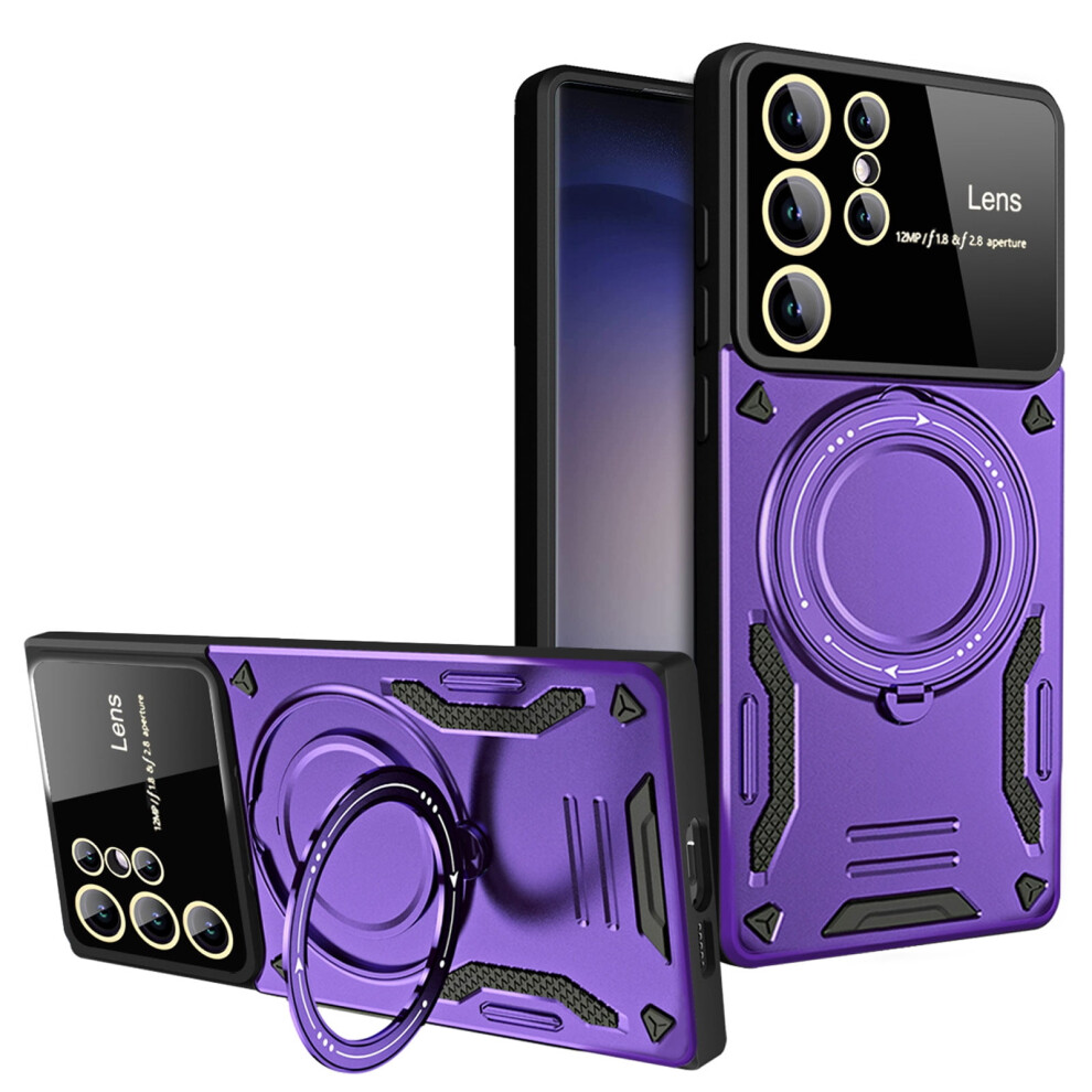 Hybrid Case For Compatible With Samsung Galaxy S22 Ultra – 360 Rotating Kickstand, Wireless Charging, Magsafe, Shockproof, Military-Grade Drop 9448483053365