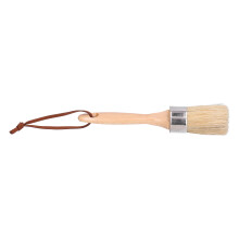 Paint & Wax 2in Round Chalk Brush with Wooden Handle for Furniture Use