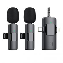 3 in 1 Wireless Lavalier Microphone Compatible with iPhone, iPad, Android, Camera,12-Hour