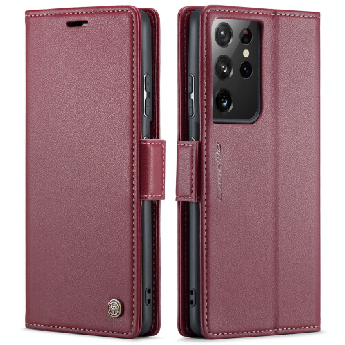 Δερμάτινη θήκη CaseMe για Samsung Galaxy S21Ultra – RFID Blocking, μαγνητικό κούμπωμα, βάση στήριξης, 1