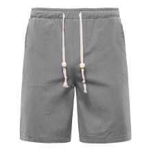 Herrshorts, Kompatibla med gym/löpning/vandring, Enfärgad resår i midjan, Lös passform, Cargofickor, Röd, 3XL