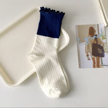 3 Pairs Women's Thin Cotton Socks,Soft Cotton Bootie Socks Women Above Ankle Crew Socks (Dark Blue)