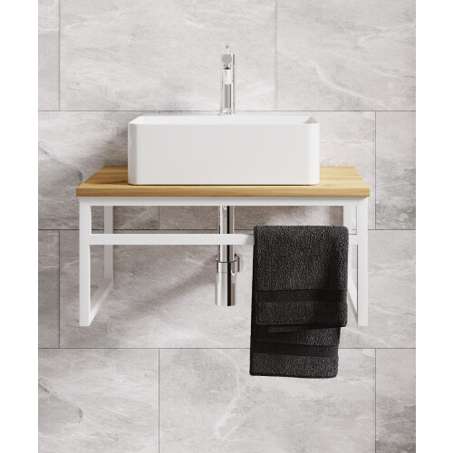 2-part washbasin Bitila 60 White / Honey Oak 1