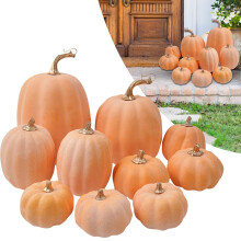 citrouilles artificielles bleues pour la décoration d'automne, 7 pièces de tailles assorties
