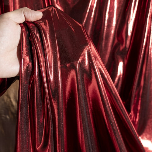 Elastical Glossy Fabric Wine Red 39x59 Inch